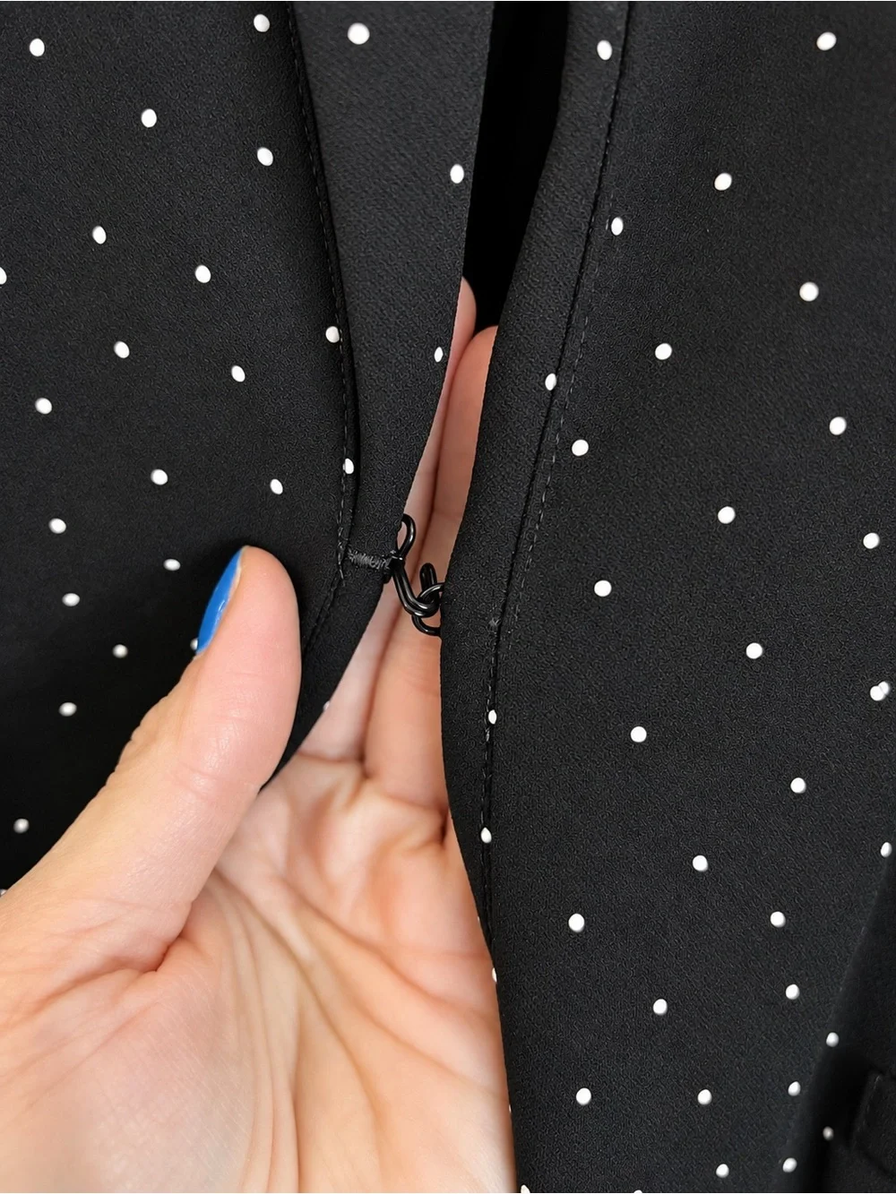 Glamour Black Blazer with Micro White Dots